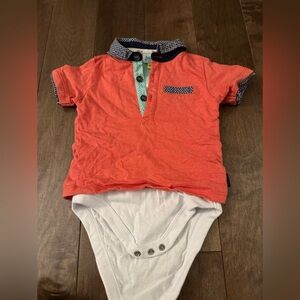 😎BUNDLE 4 for $50😎 TED BAKER • Orange Kids Polo Shirt with White Bodysuit